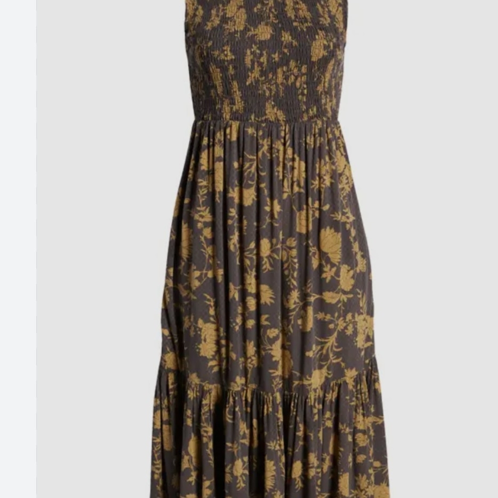 Treasure & Bond Floral Maxi Dress - Brown and Gold - Picture 3 of 8